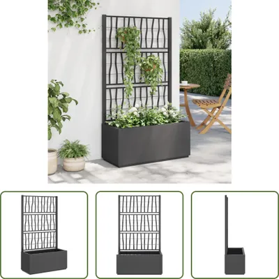 Produktbild von The Living Store Pflanzkübel mit Rankgitter Dunkelgrau 80x36x140 cm PP