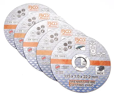 Produktbild von BGS 3935 Trennscheibe für Edelstahl 115 x 1,0 x 22,2 mm, 5er Set