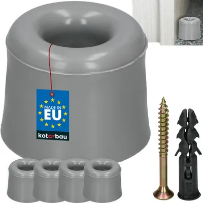 Produktbild von KOTARBAU® 4er Set Türstopper Boden zum Schrauben 27 mm Grau Bodentürstopper Bodenmontage Türstopper aus Gummi