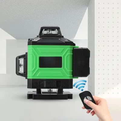 Image de Niveau laser - Laser à lignes croisées 16 lignes - Autonivelage à 3° - Lignes à 360° - Pour murs et sols - Avec trépied de 1,2 m - Batterie incluse
