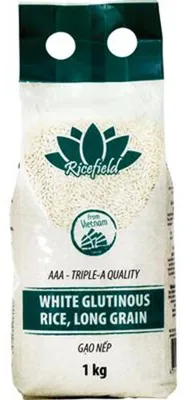 Zdjęcie produktu dla Ryż biały, kleisty i długoziarnisty Glutinous 1kg - Ricefield