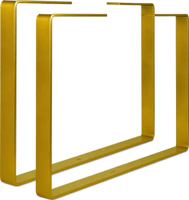 Produktbild von Tischfüße 40x40 Golden - 2 Stück Tischkufen in schwarz weiß und weiteren Farben & Größen - Perfektes Tischgestell für Couchtisch - Tischbeine Metall