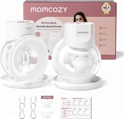 Zdjęcie produktu dla Momcozy S12 Pro, elektryczna pompa do odciągania mleka, zestaw 2 sztuk, kolor biały