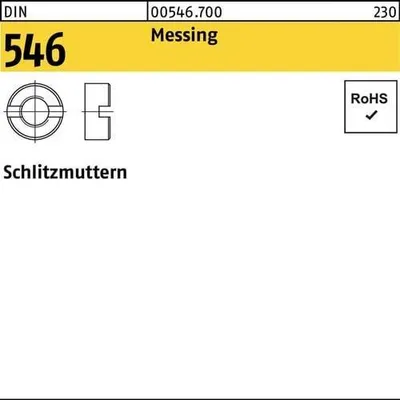 Produktbild von Reyher  Schlitzmuttern DIN 546 Messing M 4 Ms (100 Stück)