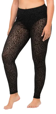 Produktbild von Ulla Popken, Damen, große Größen, Mesh-Leggings, Leo Print