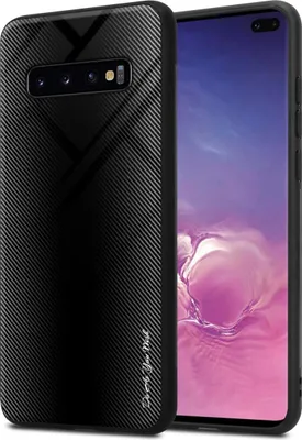 Immagine prodotto di Cadorabo custodia per Samsung Galaxy S10 PLUS cover protettiva in nero custodia per cellulare TPU custodia cover vetro temperato