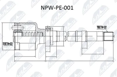 Produktbild von NTY Gelenksatz Antriebswelle Vorne Rechts für FIAT Ducato Kastenwagen (250, 290) NPW-PE-001