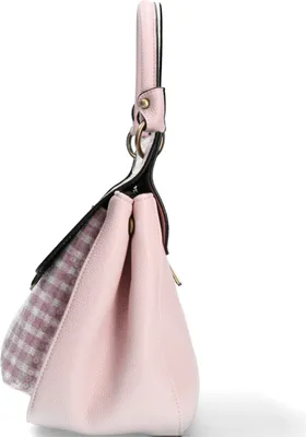 Produktbild von Laura Vita Damen Henkeltasche Karo Muster mit Überschlag und Pailletten Ducos 03, Farbe:Rosa