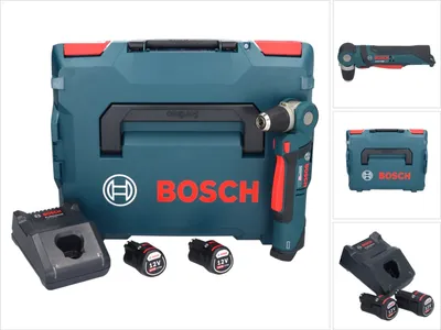 Zdjęcie produktu dla BOSCH Professional 0601390908 BOSCH Professional GWB 12V-10 Akumulatorowa wiertarko-wkrętarka kątowa 12,0 V, z 2 akumulatorami