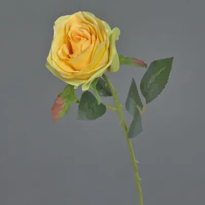 Produktbild von artplants.de Künstliche Rose Simony, gelb, Textil, 45cm, Ø 8cm - Kunstblume