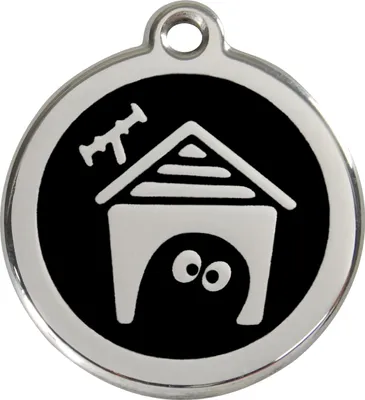 Produktbild von RedDingo Hundemarke mit individueller Gravur Hundehütte schwarz, Größe: L
