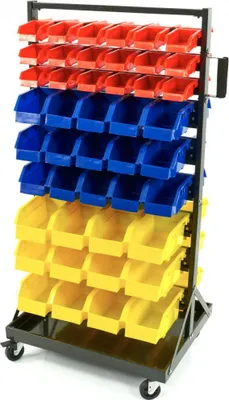 Produktbild von HBM Mobiles Lagerregal mit 90 Lagerbehältern