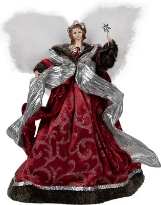 Image de Clayre & Eef Décoration de Noël Ange 28 cm Rouge Plastique