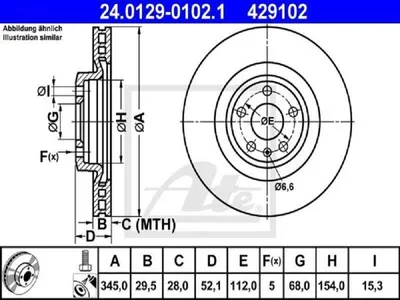 Produktbild von ATE Bremsscheiben (2 Stück)  24.0129-0102.1