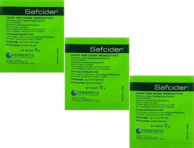 Produktbild von Ciderhefe Fermentis SafCider Yeast Apfelwein Alkohol Hefe Gärhefe Brennhefe, 3 Stück