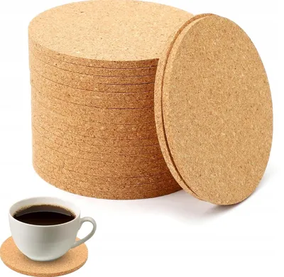 Obrázek produktu pro Sada 20 kulatých korkových podložek 10 cm savé