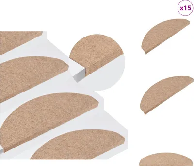 Immagine prodotto di vidaXL Tappetini autoadesivi 15 pezzi 65x22,5x3,5 cm Beige - Tappetini per gradini