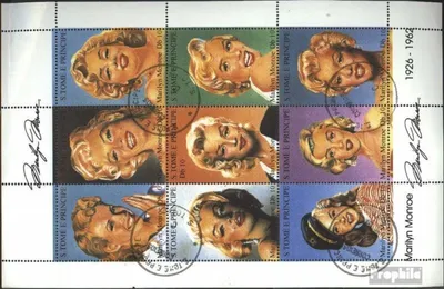 Produktbild von Briefmarken Sao Tome e Principe 1994 Mi 1464-1472 Kleinbogen (kompl.Ausg.) gestempelt Marilyn Monroe