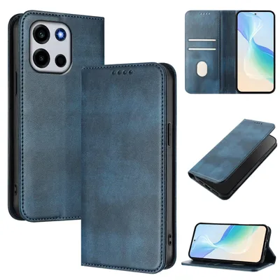 Produktbild von Handyhülle für OnePlus Nord 6/OnePlus Nord CE6, Vintage Leder RFID Schutz Kartenfach Standfunktion Magnetische Klapphülle Blau