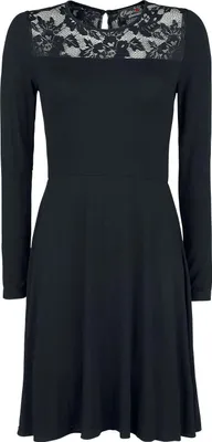 Produktbild von Rotterdamned Mittellanges Kleid Damen Rockanje - Long Lace Winter Dress schwarz L