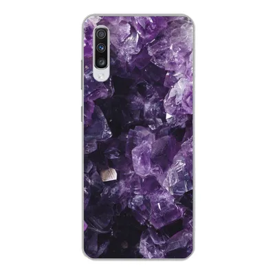 Produktbild von MuchoWow® Handyhülle Schutzhülle Hülle für Samsung Galaxy A70 Amethyst - Edelsteine - Mineralien Silikon Softcase Handy Hülle - Schutzhaube
