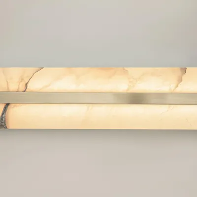 Produktbild von LED Wandleuchte Glas Metall 3000 K warmweiß 300 lm 80 cm breit in Messing Weiß länglich Modern