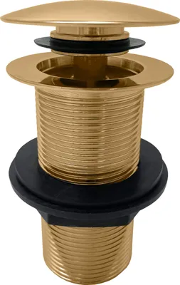 Obrázok produktu pre Umyvadlová výpusť 5/4'' bez prepadu - neuzatvárateľná zátka, zlatá - kartáčovaná MD0799ZK, RAV Slezák