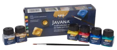 Productafbeelding van KREUL textielverf JAVANA "Metallic", creatieve set, 6 x 20 ml