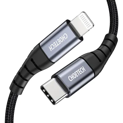 Immagine prodotto di Cavo Choetech da USB-C a Lightning MFI, lungo 1,2 m - Nero