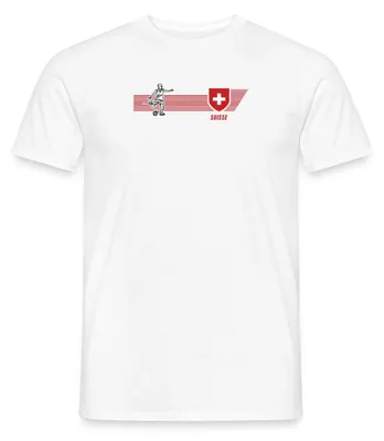 Produktbild von Spreadshirt Schweiz Fußball Fanlook Mit Wappen Männer T-Shirt, 3XL, Weiß