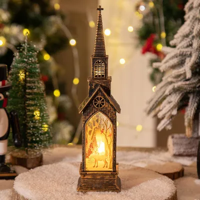Produktbild von Weihnachtsdekoration mit Beleuchtung Batteriebetrieben Kirche,LED Tischlampe Nachtlicht Weihnachtsbeleuchtung Heimdekoration(Rentier)