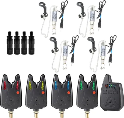 Produktbild von Elektronischer Angelalarm, Bissalarm, LED, kabellos, Angelalarm, digitaler Angelempfaenger, akustischer Alarm, Kit mit Koffer, 200 m