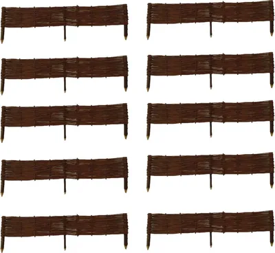 Immagine prodotto di Set di 10 Palizzate in Salice 100x20 cm – Recinzione in Vimini Naturale per Aiuole e Bordo Prato