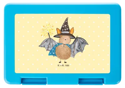 Produktbild von Mr. & Mrs. Panda Essensbehälter Fledermaus Zauberer - Gelb Pastell - Geschenk, Magier, Bentobox, Reinsteigern, Frauen, Bento Box, Lunchbox, Lustige Sprüche, Brotzeitdose