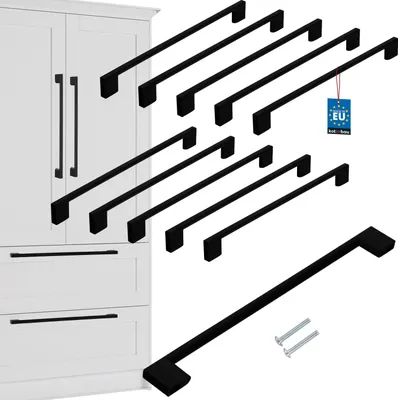 Produktbild von KOTARBAU® 10er Set Möbelgriffe 289 mmGriffe Möbel ZnAl Schrankgriffe Griffe Küchenschränke Küchengriffe Schubladengriffe Schwarz Möbelgriffe Küchenschrankgriffe Schranktürgriffe Möbel Stangengriff