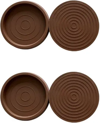 Obrázek produktu pro 4 ks protiskluzových podložek pod nábytek z gumy, hnědé, kulaté, 75 × 75 × 9 mm, na ochranu podlahy a zakrytí nábytku