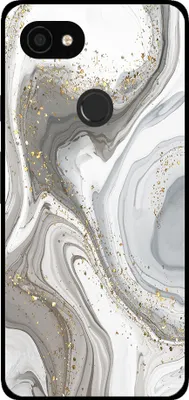 Produktbild von Handyhülle für Google Pixel 3A mit Marmordruck - TPU Backcover Case Marble Design - Silber