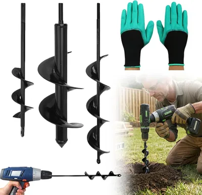 Immagine prodotto di 3 trapani da giardino, trapanelli per avvitatori a batteria, trapanelli a spirale, trapanelli per trapani, trapanelli per piantine per avvitatori a batteria
