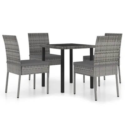 Obrázek produktu pro vidaXL 5dílný zahradní jídelní set Poly Rattan Grey