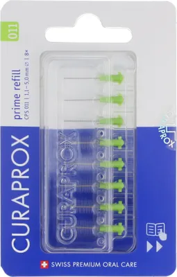 Image de Curaprox Prime Refill CPS 011 (1,1 - 5,00 mm) 8 pcs, vert