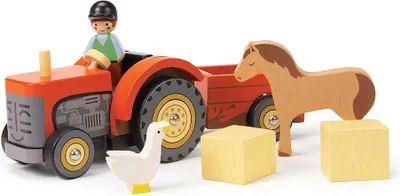 Produktbild von Traktor mit Anhänger und Zubehör aus Holz