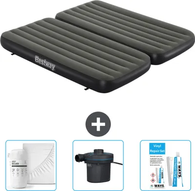 Imagen del producto de Colchón hinchable Bestway – 3 en 1 – Para 1 o 2 personas – 99 x 188 x 25 cm – Verde – Incluye accesorios