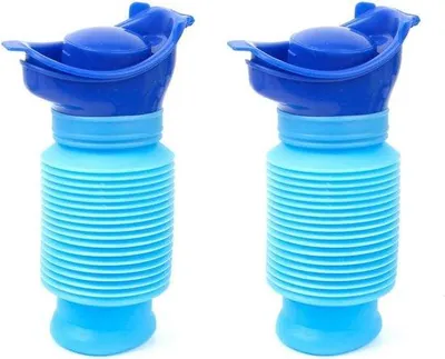 Obrázok produktu pre Sada na moč pre mužov – s viečkom – 750 ml – skladateľná fľaša na moč – 2 kusy – prenosná
