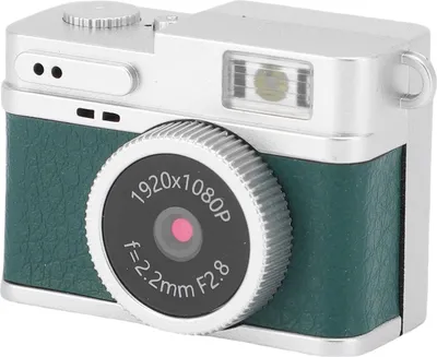 Zdjęcie produktu dla LICAEVEY Vintage mała kamera cyfrowa 1080p FHD - Retro TLR brelok z ekranem 0,96", lampą błyskową i 4 filtrami do podróży, nauki, przenośnego nagrywania (zielony)