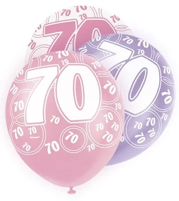 Produktbild von 70. Geburtstag | 6 Luftballons pink
