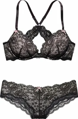 Produktbild von LASCANA Set: Push-up-BH 2 -teilig schwarz-rosa Größe 85 Cup B