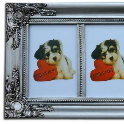 Produktbild von Multi-Fotorahmen BEATRICE / Barock Bilderrahmen Silber für 5 Fotos á 15x10cm