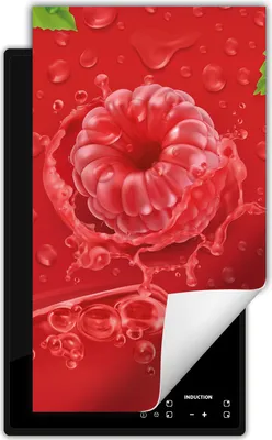 Produktbild von DarHaus Herdabdeckplatte 1 teilig 30x52 cm Anti Rutsch Matte Aufrollbar, rot - Himbeere