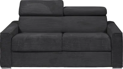 Produktbild von 4-Sitzer Schlafsofa express in grauem Cord - Schlafbereich mit breiten Latten 160 cm - Matratze 22 cm - VIZIR