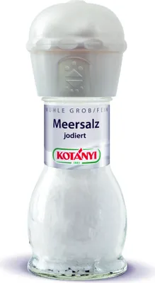 Produktbild von Kotanyi Meersalz jodiert 92 g in Mühle grob + fein / Salzmühle / Gewürzmühle